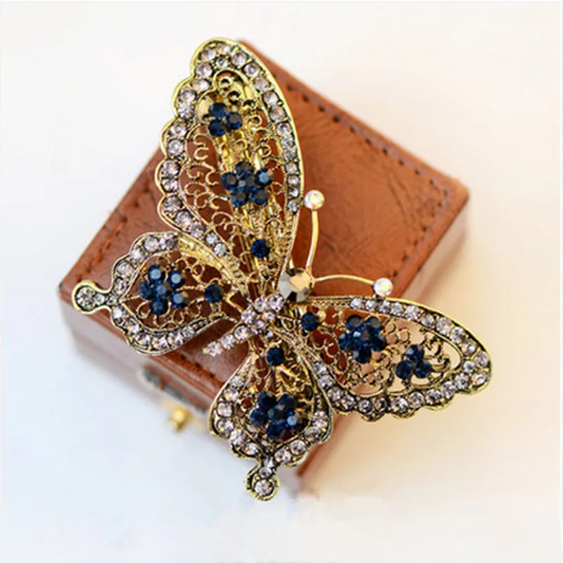 

Women Butterfly Hair Clip Metal Rhinestone Hairpin Hairgrip Girls Headwear Barrette Hairpins Hair Jewelry Accessories Hot Sale