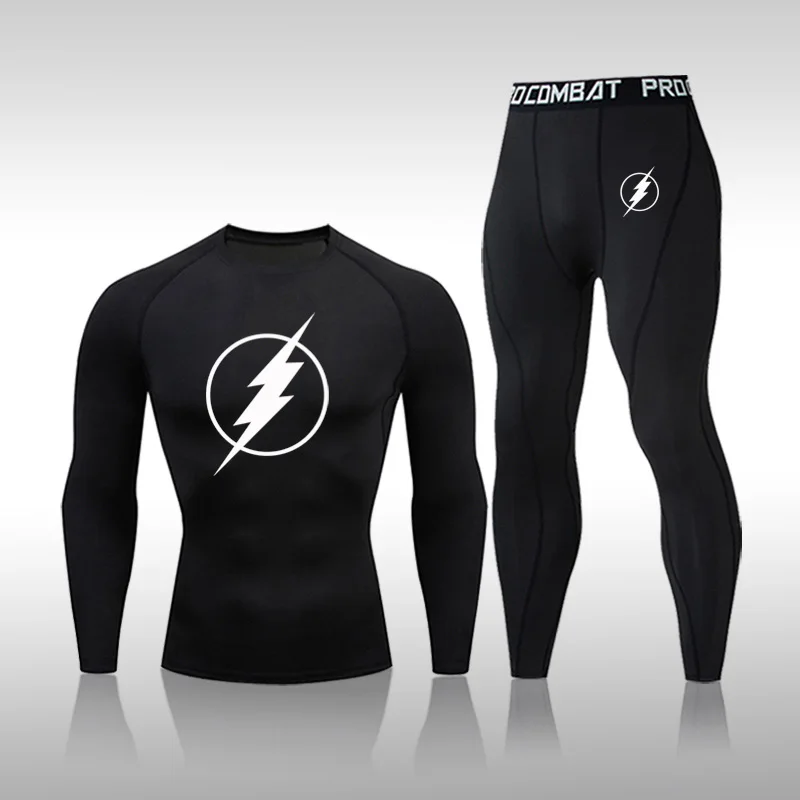 

Mens Brand Clothes Sportswear Compression Set Rashguard Men Tights Training Base Leggings T-shirt Sportswear Jogging Clothes