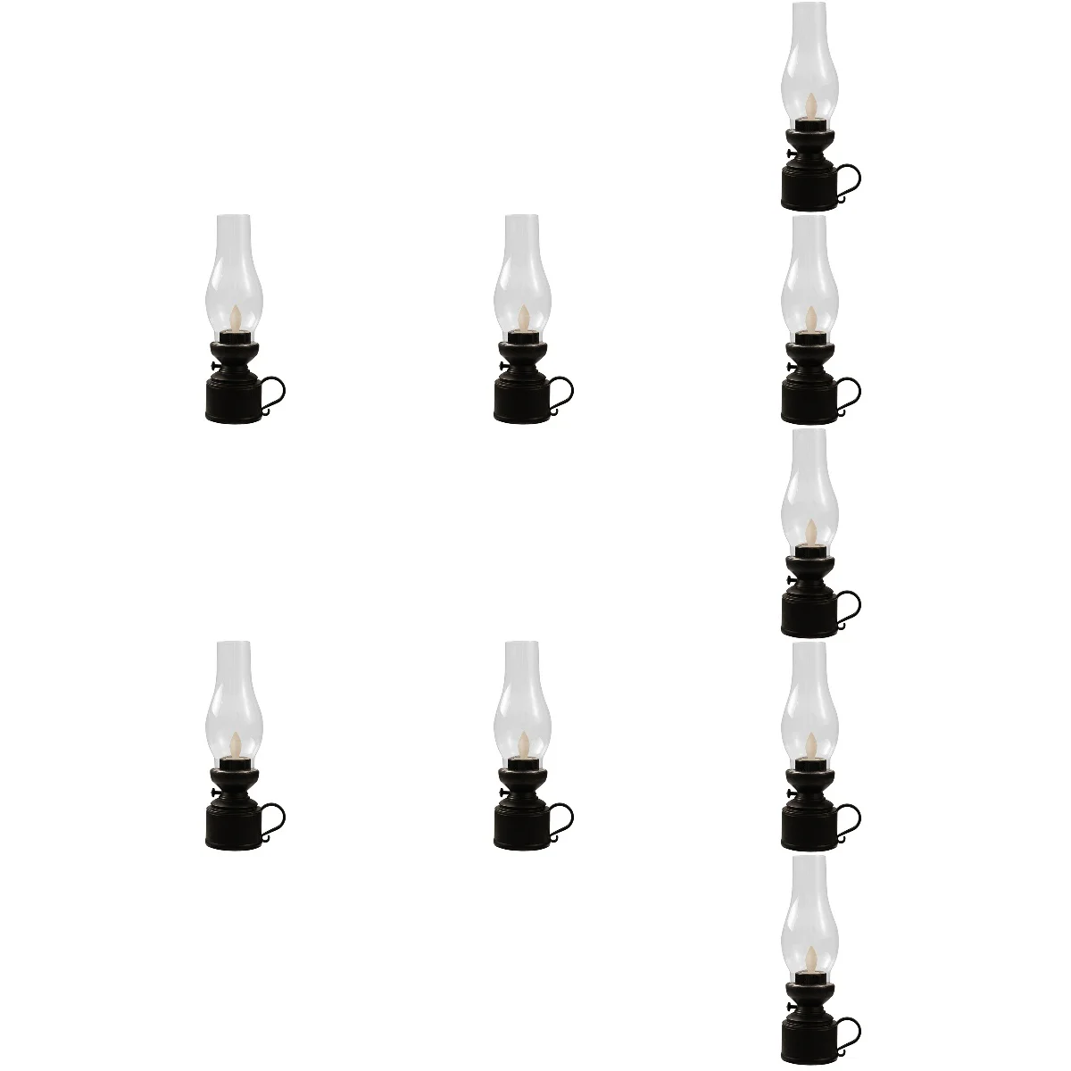 

9pcs Flameless LED Kerosene Lamp Decorative Oil Lantern Retro Oil Lantern Decoration