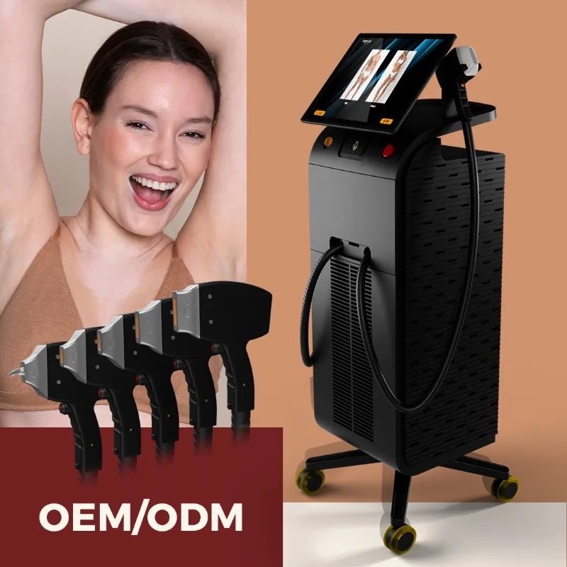 Фото Высокомощный титановый лазер 1200W 1600W 4D для удаления волос с диодным лазером всех цветов кожи, аппарат Ice Platinum Titanium №1