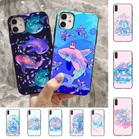 cute shark phone case for iphone 11 12 13 mini pro max 8 7 6 6s plus x 5 se 2020 xr xs funda case