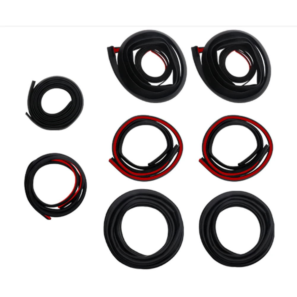 

8pcs Car Door Auto A B Pillar Rubber Seal Strips For Door Trunk Sound Insulation Weatherstrip Accessories for Tesla Model 3 Y