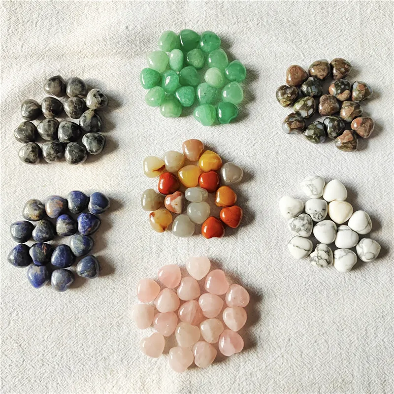 

15 мм Радужный натуральный кристалл камень в форме сердца мини кварцевый кулон Любовь Исцеление драгоценный камень