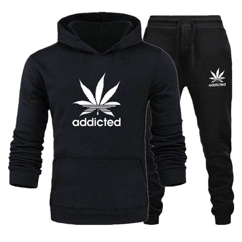 

Couple Tracksuit Fashion Maple Leaf Print Lover Hoodie and Pants 2 Pieces Clothes Women Hoodies Men Sweatshirts Fleece Suits