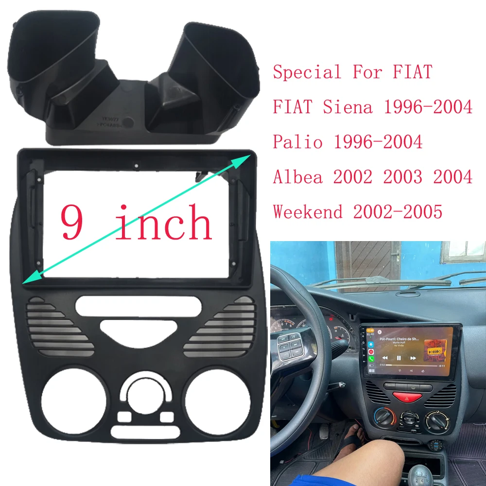 Фото 9-дюймовая автомобильная мультимедийная система Android GPS MP5, 2 DIN, рамка для установки в приборную панель для FIAT Siena/Palio 1996-2004/Albea №2