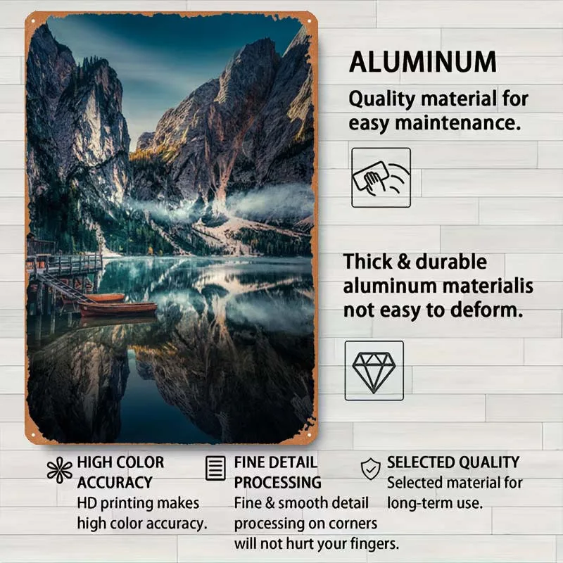 Декор для ванной комнаты пейзажи плакат винтажные металлические знаки украшения