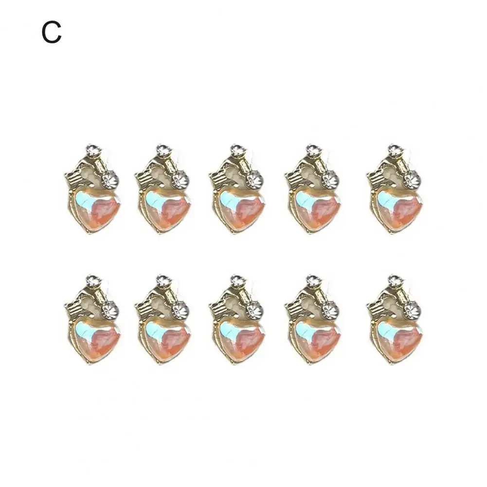 

10 шт. Изящные сердца стразы для дизайна ногтей ювелирные изделия из сплава ремесло Маникюр украшение