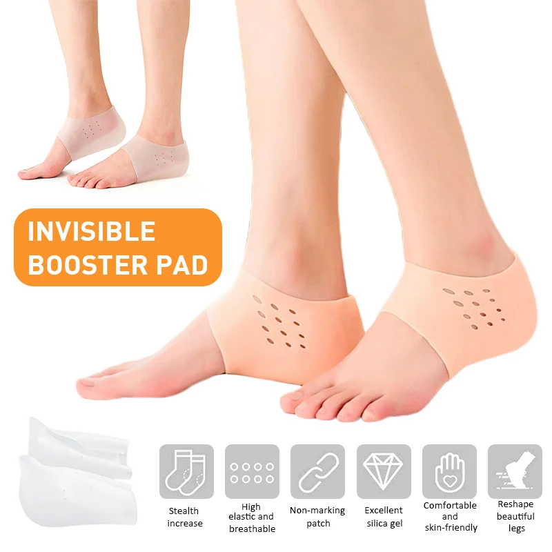 

1Pair Silicone Invisible Inner Height Insoles Lifting Increase Socks Foot Safeguard Pad Unisex Heel Cushion Insole