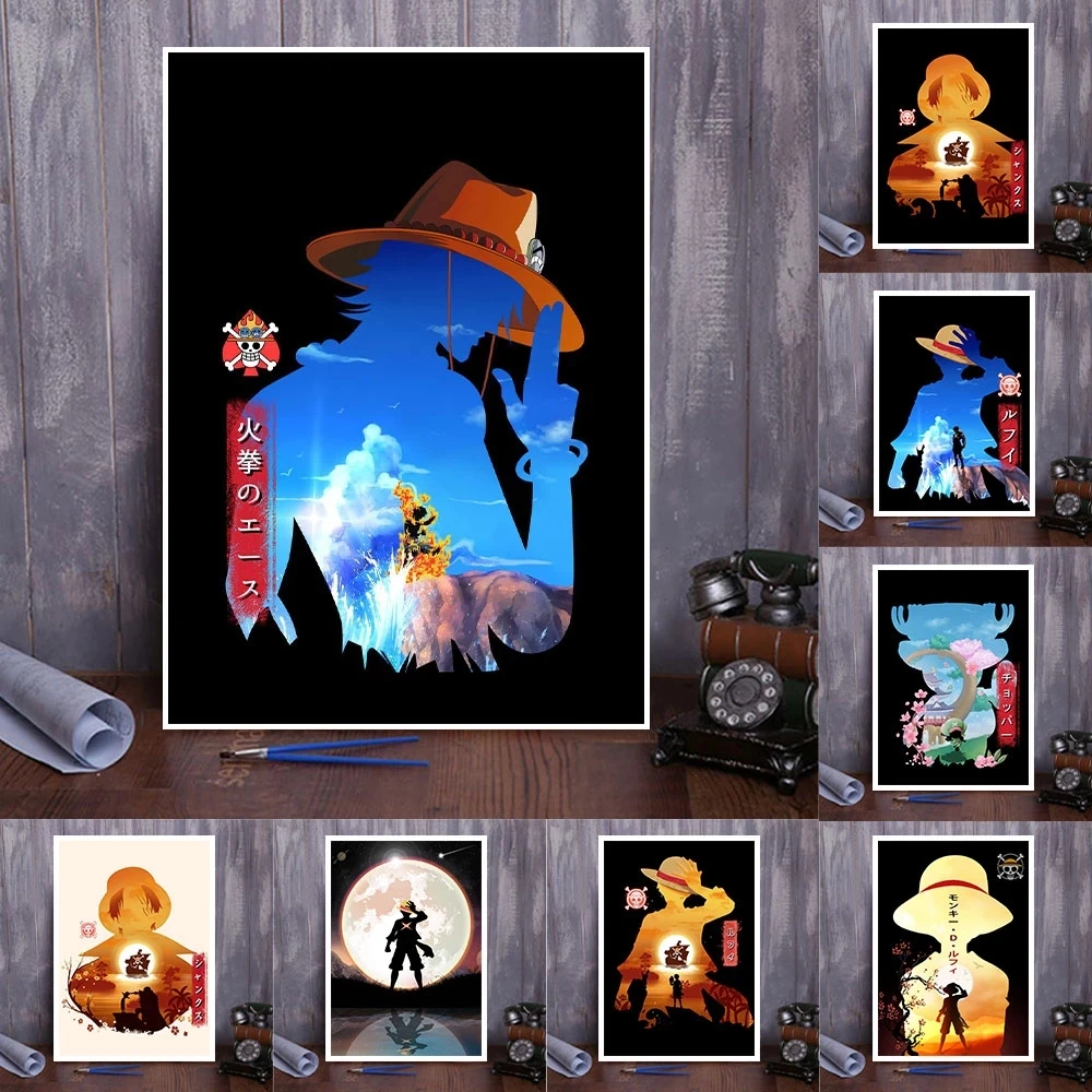 

Modern Anime One Piece No Frame Picture Bandai Poster Japanese Luffy Wall Art Prints Decor Canvas Painting For Living Room Home