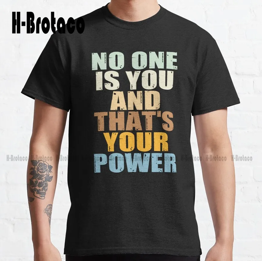 

Классическая мужская футболка из хлопка с надписью «No Is You And Thats Your Power»