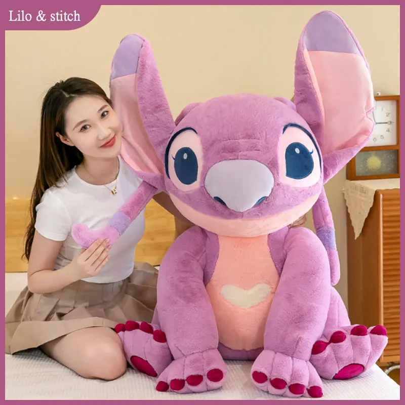 

Disney Large Lilo & stitch Angel Plush Doll Cute Stitch Girlfriend Angel Plush Toy Couple Gift Girl Birthday Gift 30/45/60/80cm