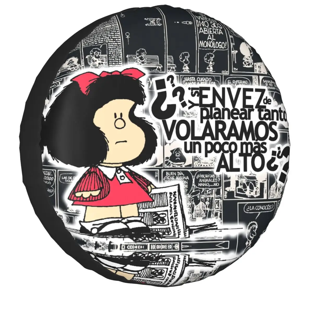 Mafalda Cartoon Quino Spare Tire Cover for Jeep Pajero Anime Manga SUV Car Wheel Protectors Accessories 14" 15" 16" 17" Inch Mafalda Cartoon Quino Spare Tire Cover for Jeep Pajero Anime Manga SUV Car Wheel Protectors Accessories 14" 15" 16" 17" Inch
