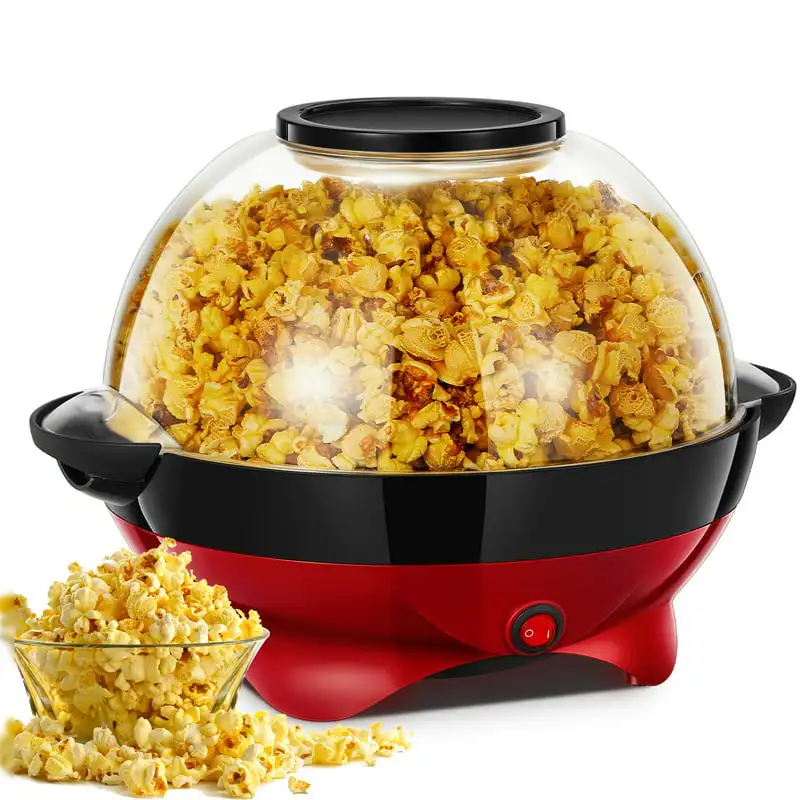 

Machine, 6-Quart/28-Cup, Fast Hot Oil Popcorn Popper, Red Popcorn machine Popcorn maker