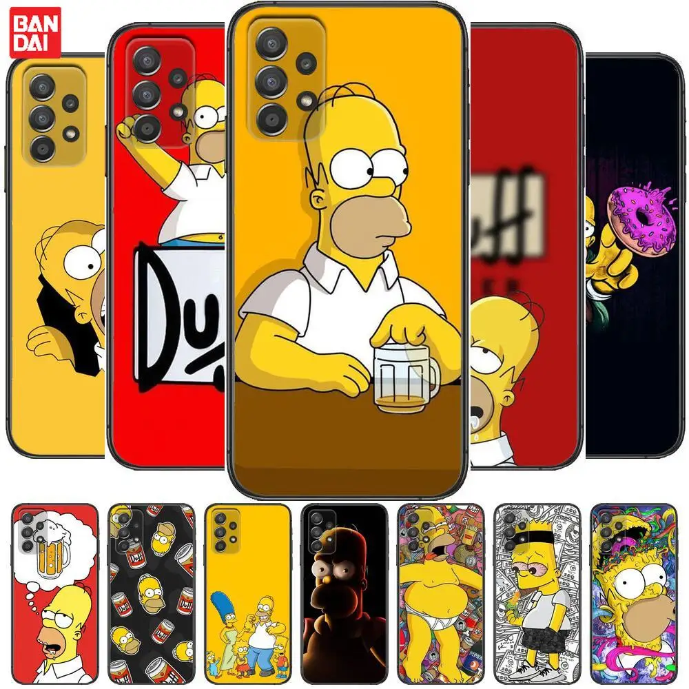 

cartoon T-The Simpsons Phone Case Hull For Samsung Galaxy A70 A50 A51 A71 A52 A40 A30 A31 A90 A20E 5G a20s Black Shell Art Cell