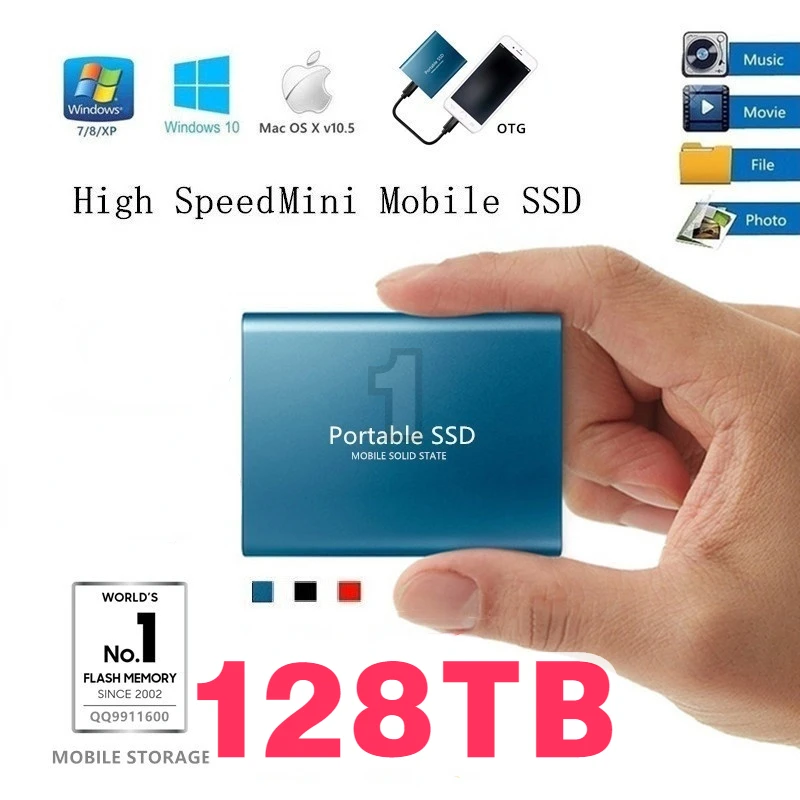 

New High-speed External Hard Drive 500GB 2TB 4TB 8TB USB3.1 SSD 2.5 Inch Portable SSD 16TB 32TB Hard Disk for Laptop