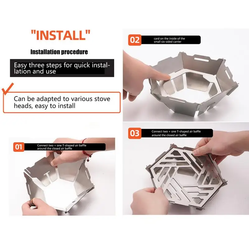 Складной ветрозащитный экран для плиты Ветрозащита из нержавеющей стали пикапа