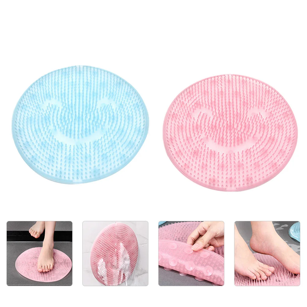 

2Pcs Foot Cleansing Pads Back Pads Bathroom Non-skid Sucker Pads
