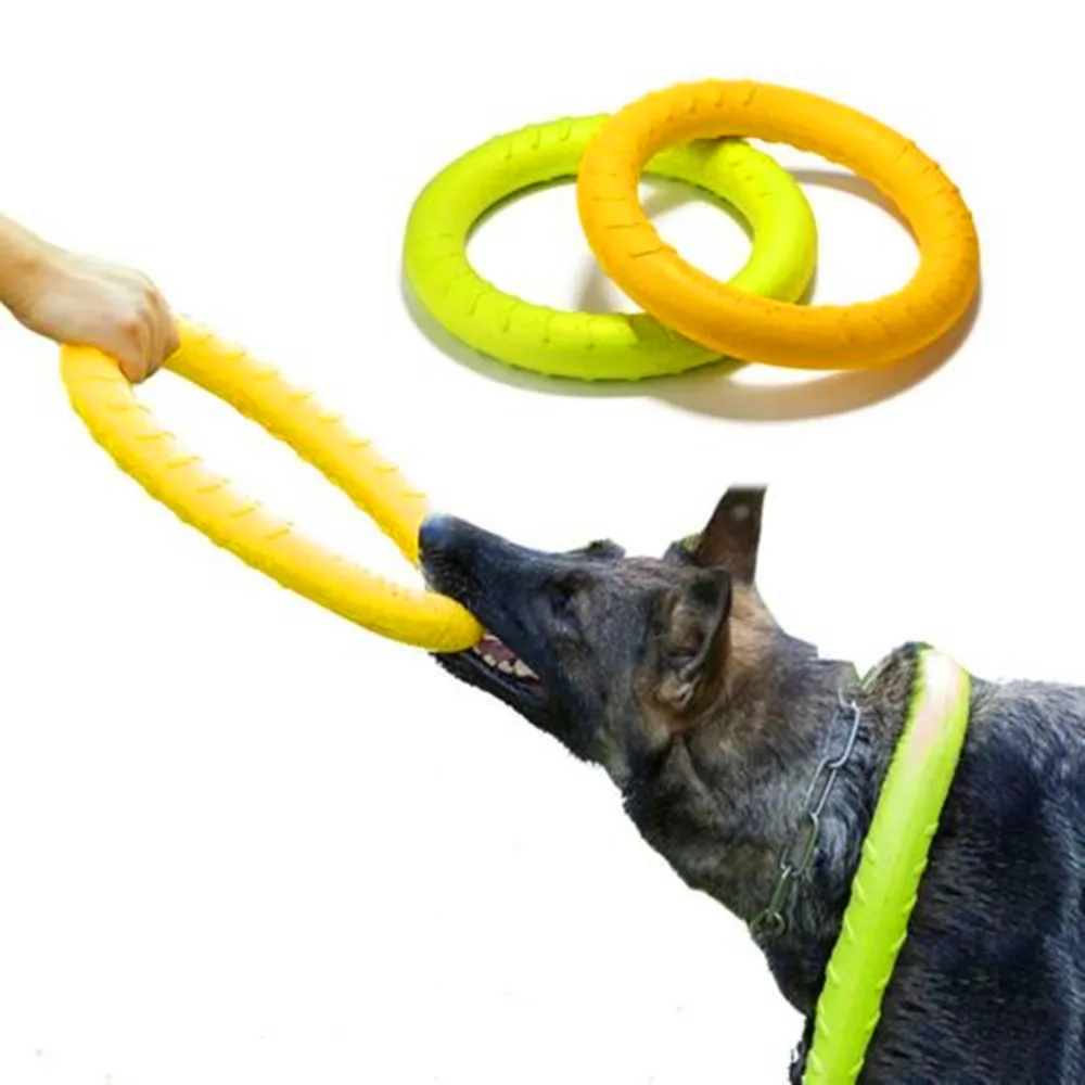 

Dog Toys Pet Flying Disk Training Ring Puller Anti-Bite Floating Interactive Supplies Dog Toys Aggressive Chewing