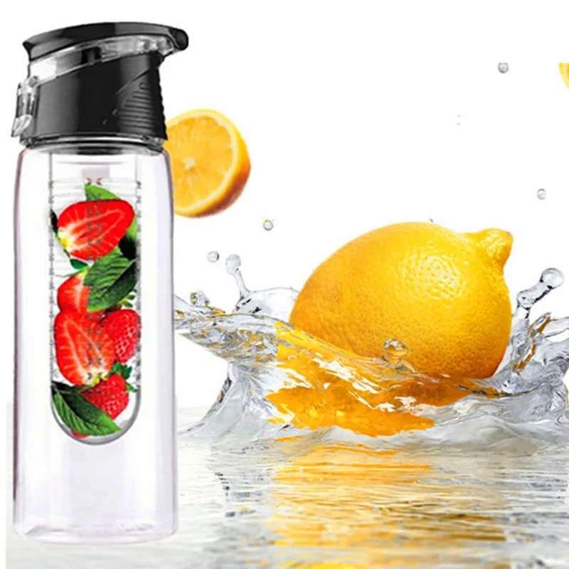 

700ml/800ml Portable Fruit Infuser Water Bottle Kids Outdoor Sports Lemon Juice Bottle Flip Lid for Kitchen Table Camping Travel