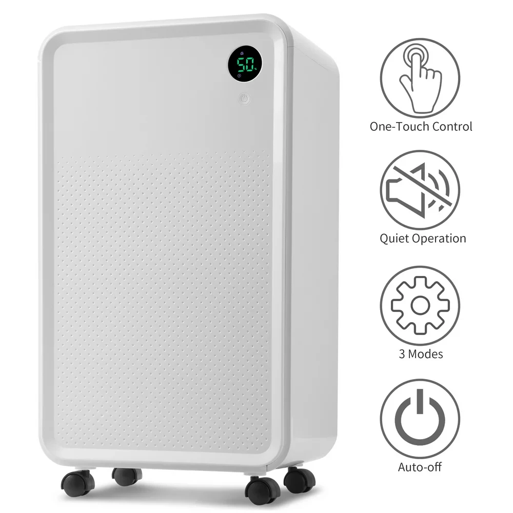 

Pints 3,000 Sq. Ft. Protable Dehumidifier for Basements and Medium to Large Rooms,Dehumidifier with 2L Water Tank, Auto or Manua