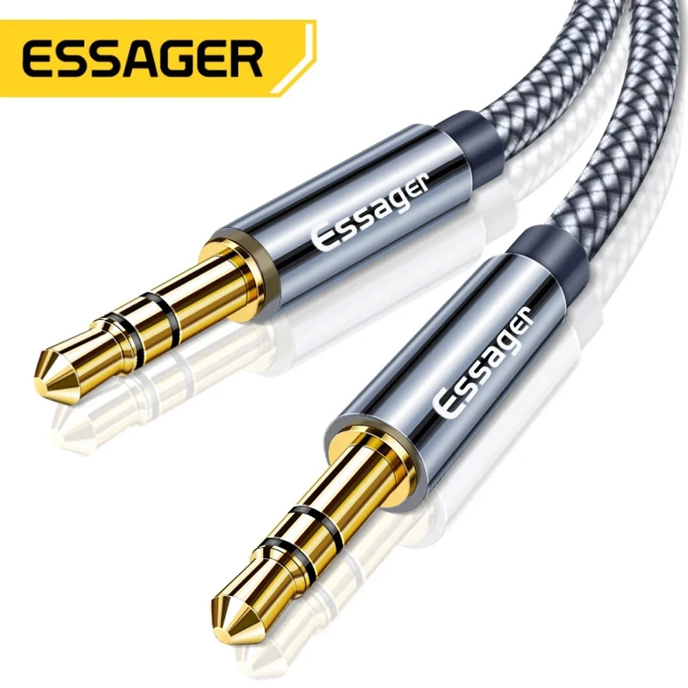 Essager Aux Cable Speaker Wire Cavo Audio Jack Da 3.5Mm Per Adattatore Per Cuffie Per Auto Jack Maschio A Jack Cavo Da 3.5Mm Per Samsung Xiaomi