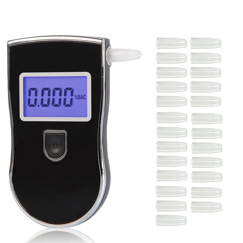 

Professional Alcohol Tester Police Digital LED Breath Alcohol Tester Breathalyzer AT818 +20pcs mouthpieces alcohol meter dfdf