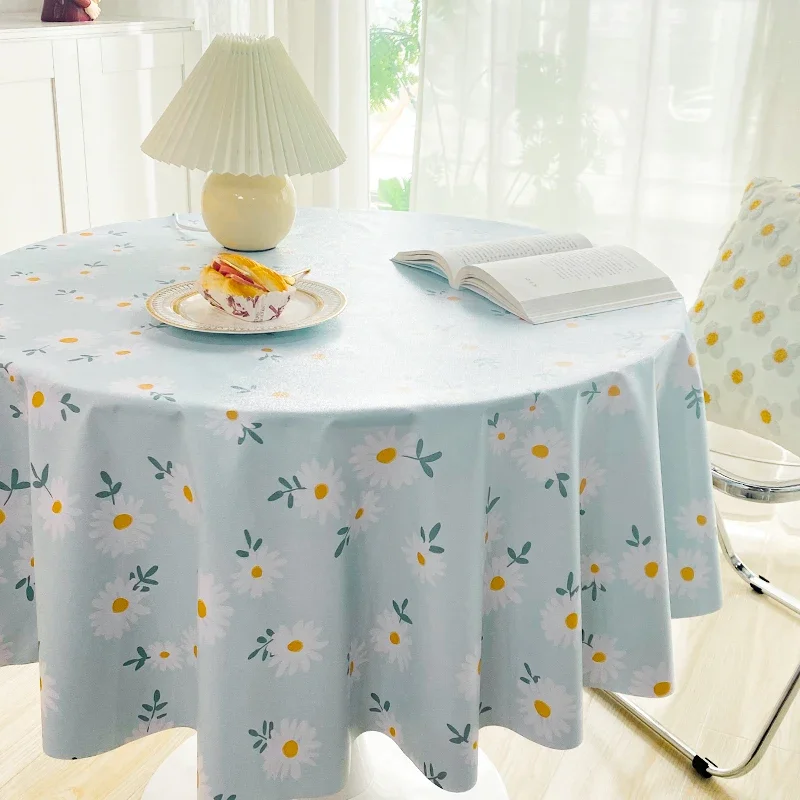 

PVC flower dining table tablecloth circular round table coffee table mat