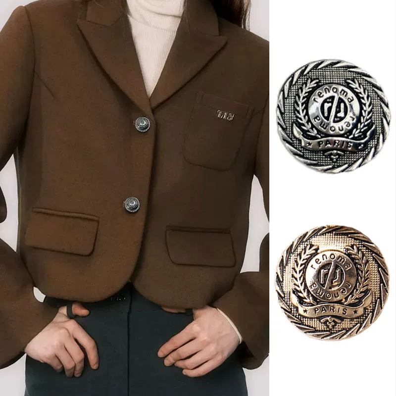 10 шт./набор металлические пуговицы в стиле ретро