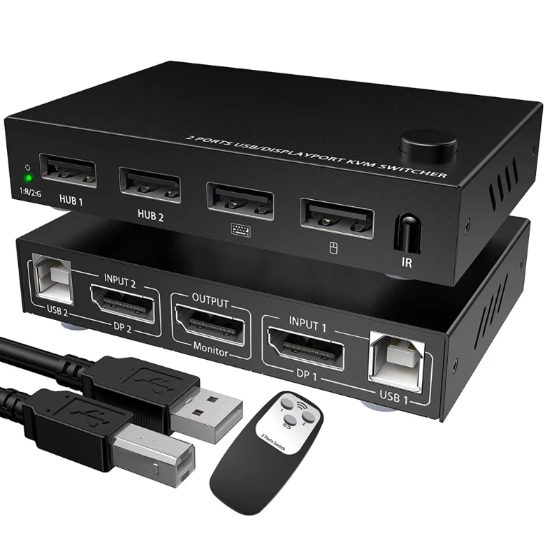 

USB Switch Selector, 2 in 1 Out USB Switcher for 2 Computers Share 1 USB Devices, Mouse, Keyboard, Scanner, Printer, Etc
