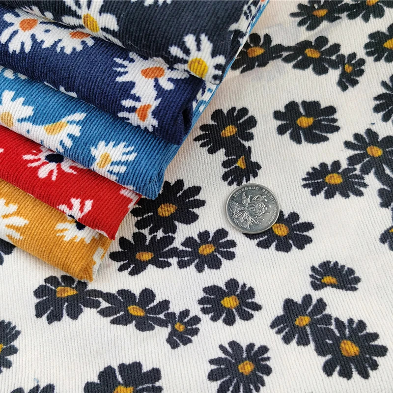 1/2/3 м пасторальный стиль маленькая ткань с цветочным принтом ромашки ретро