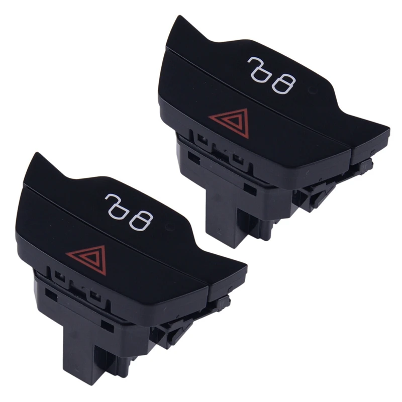 

2X Car Hazard Warning Light Door Lock Switch Fit For Ford C-MAX Ecosport Kuga Transit 1519127