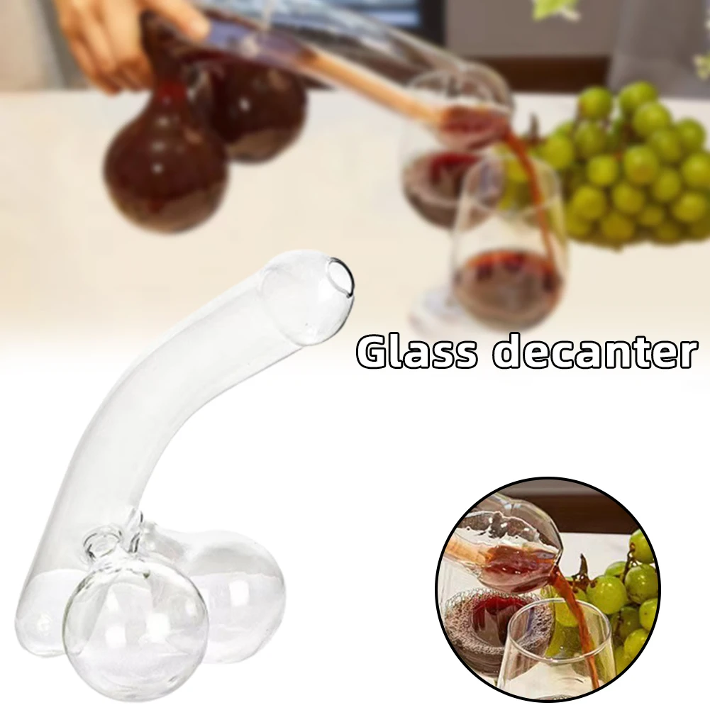 

550ML Funny Dicks Shape Glass Decanter Alcohols Display Smart Fast Wine Aerator Gifts For Wine Lovers Unique Funny Decanter