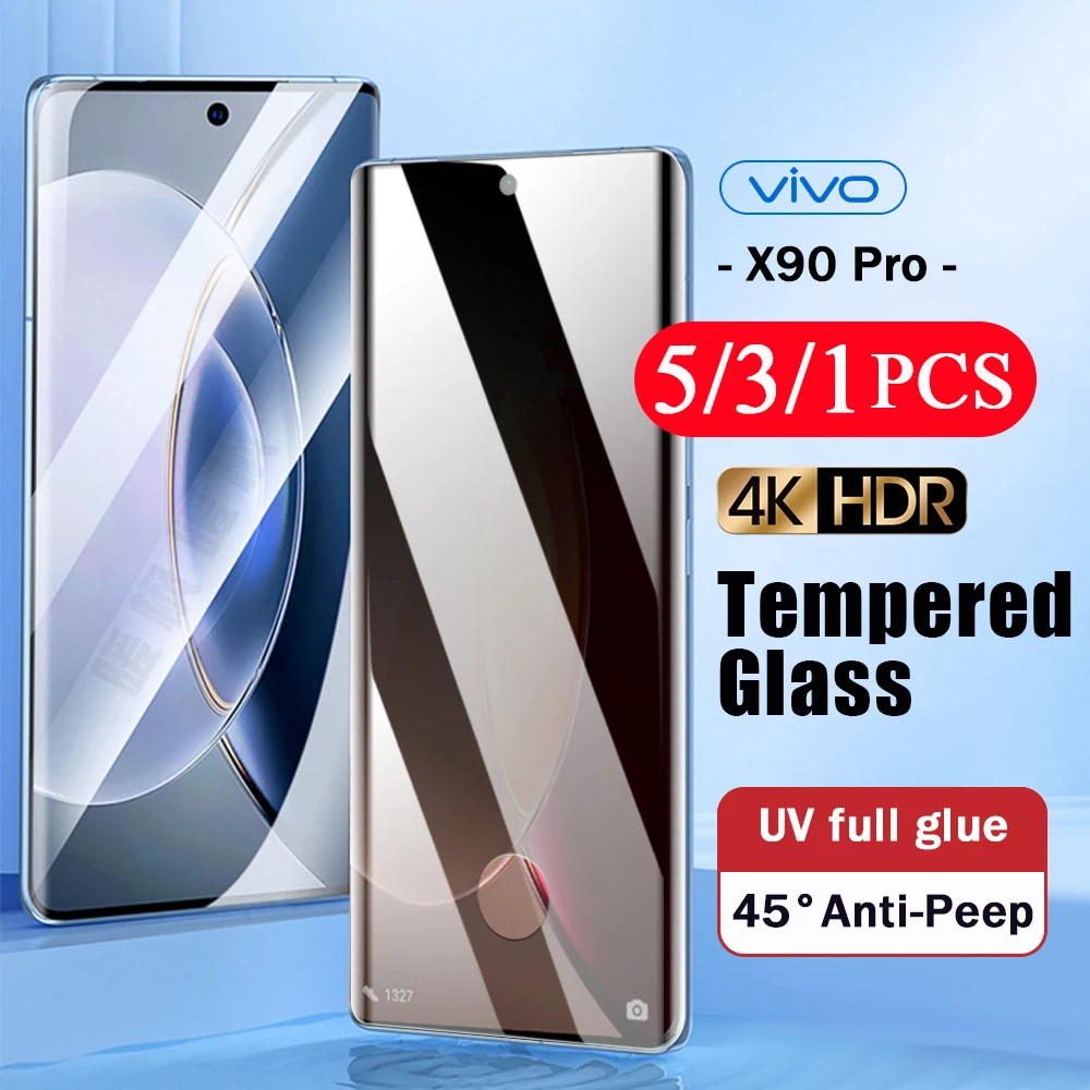 

5/3/1Pcs UV Privacy anti-spy Tempered Glass For vivo x90 S16 S15 S12 NEX 3 3S x80 pro protective film phone screen protector HD