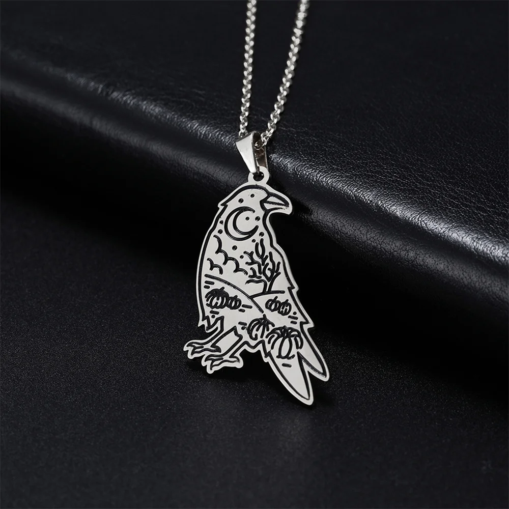 Ожерелье с подвеской в виде птицы, из нержавеющей стали