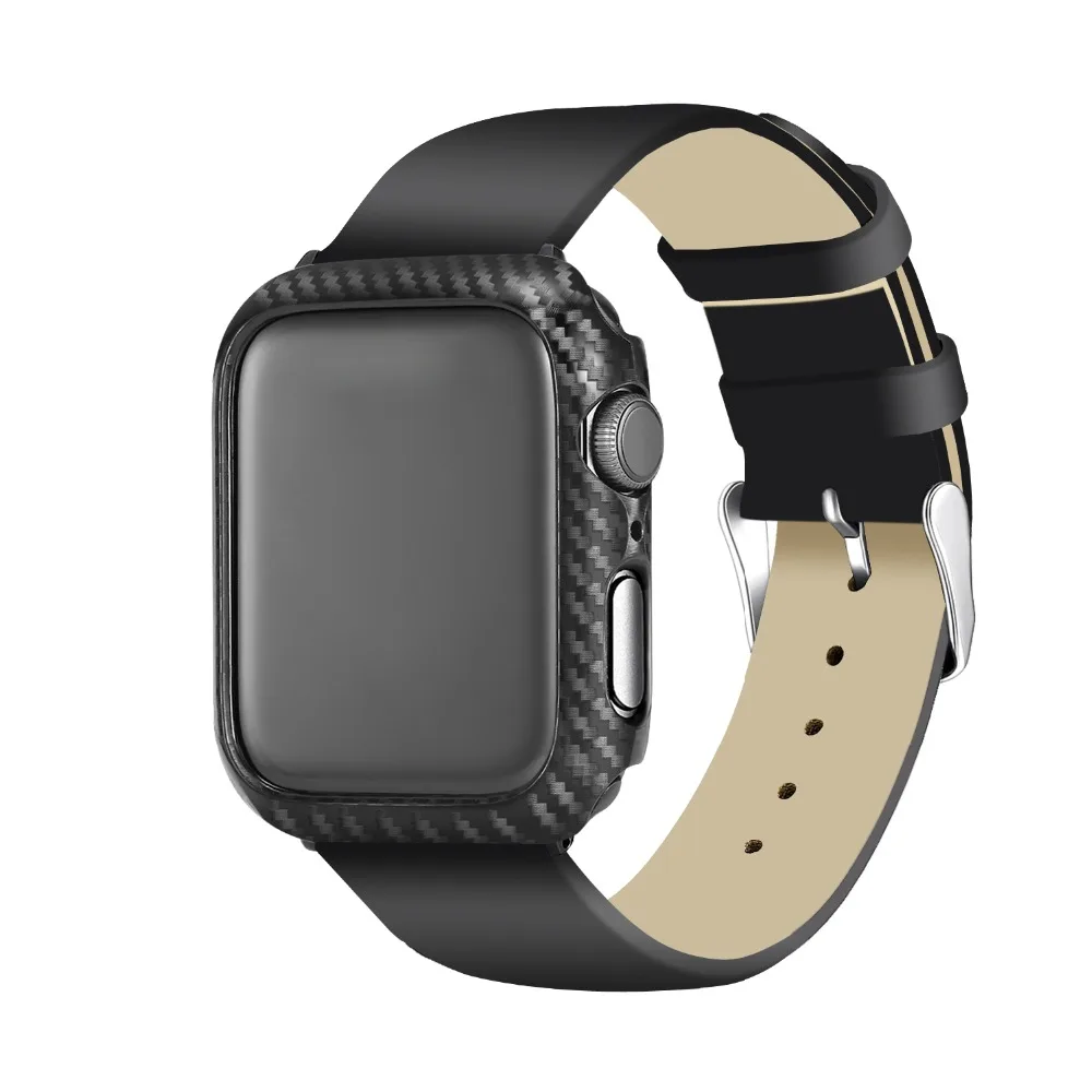 Чехол для Apple watch 44 мм 40 45 41 42 38 защитный бампер из углеродного волокна iWatch series 3 4 5 6