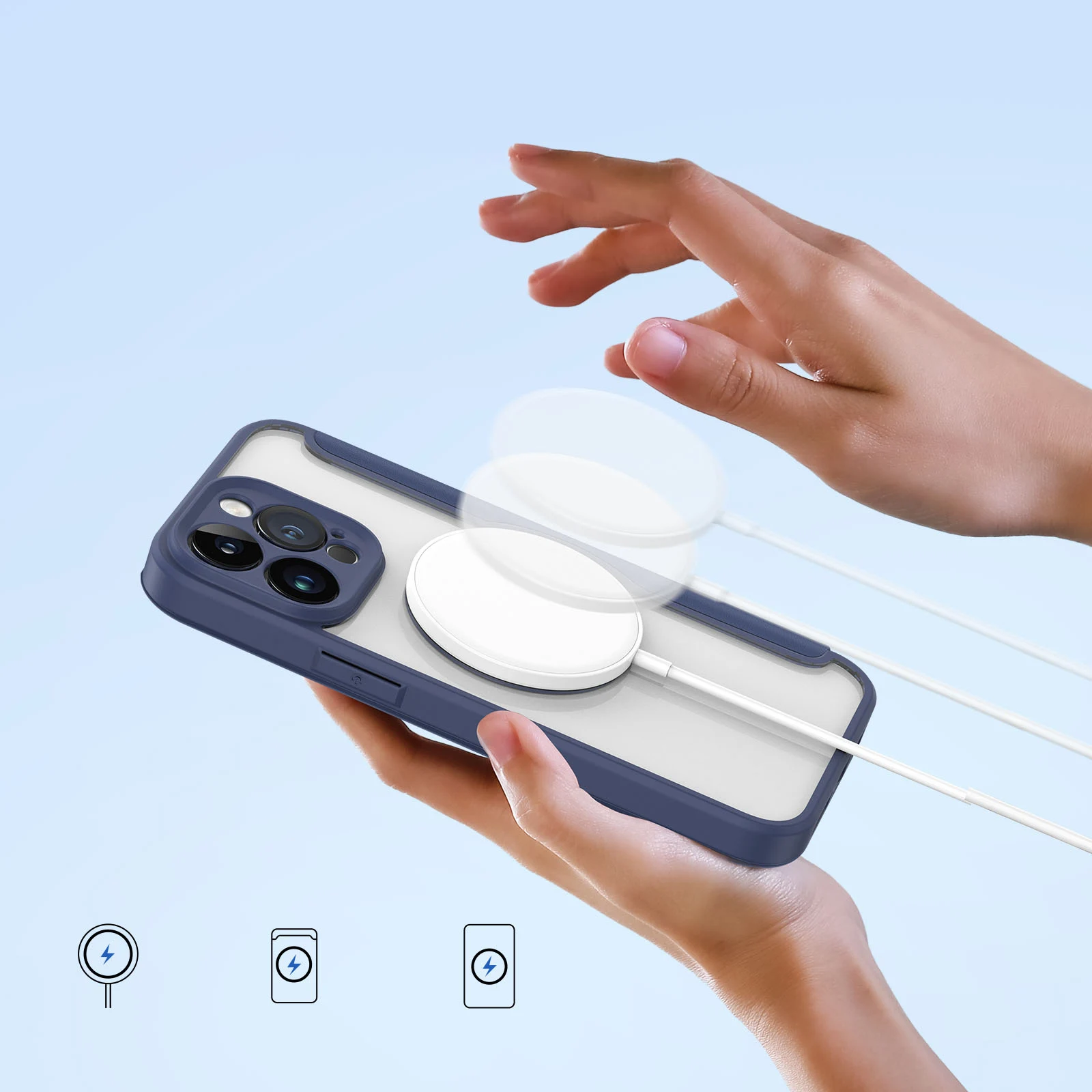 Фото Магнитный чехол MagSafe для Apple iPhone 14 Pro Max, чехол для телефона 14 Plus X, модный кожаный чехол из ТПУ и ПК с защитой от падения №3