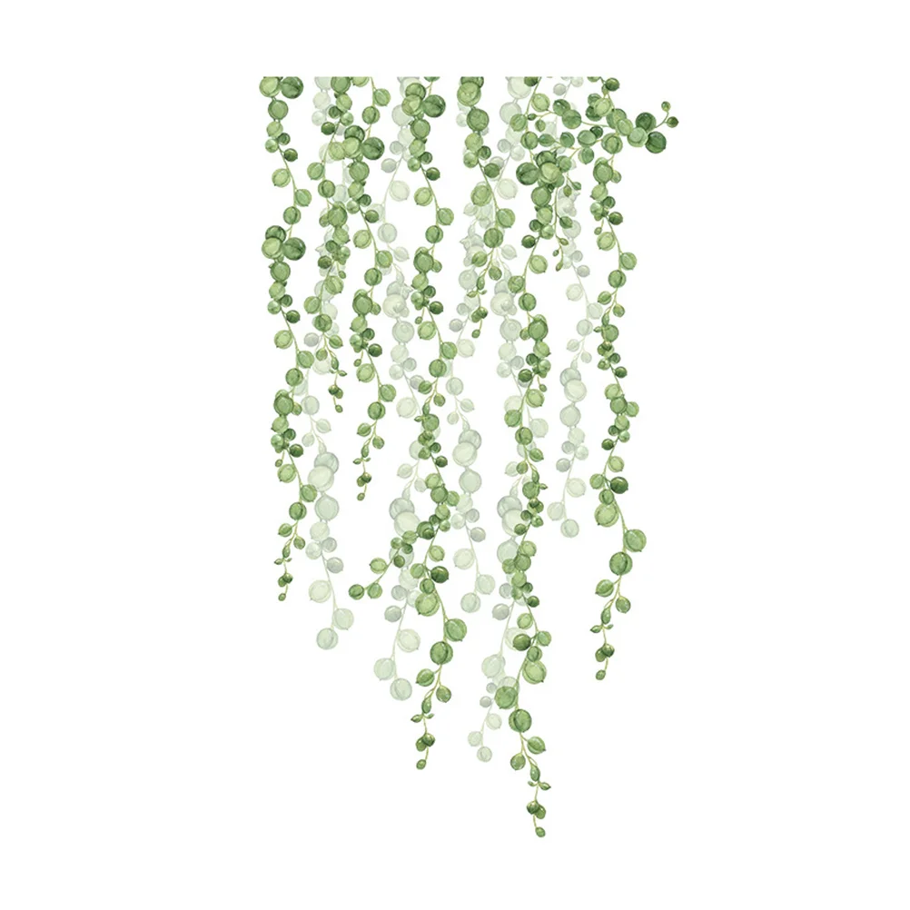 

Wall Decal Green Stickers Sticker Leaf Vine Decals Door Window Removabledecorative Tropical Grape Resistantplants Wallpaper