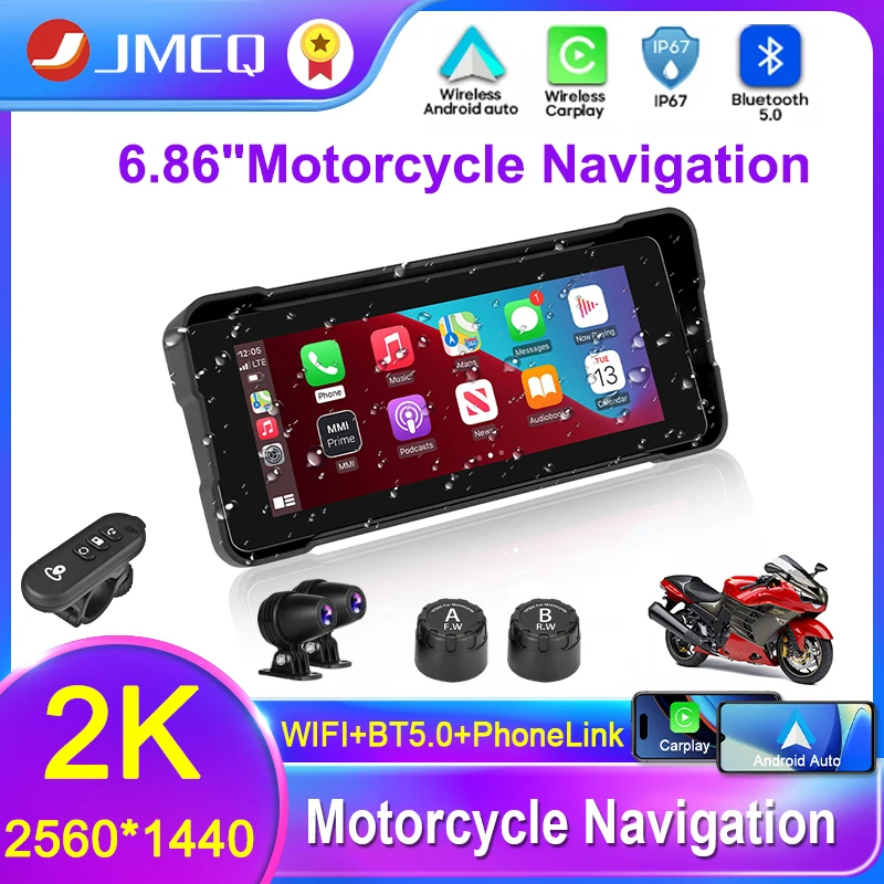 JMCQ 6 86 дюймов 2K HD мотоциклетный видеорегистратор IPX7 водонепроницаемый