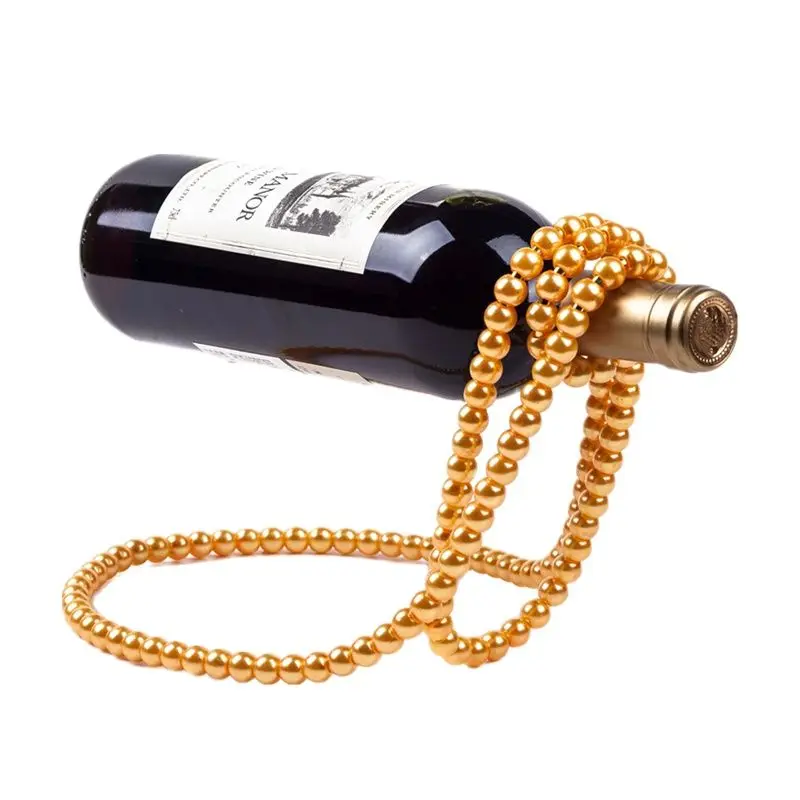

OUBU Creative Floating Iron Necklace Shaped Wine Holder Metal Wine Beer Stand Novel Wine Rack for Home Table Decor Accessories