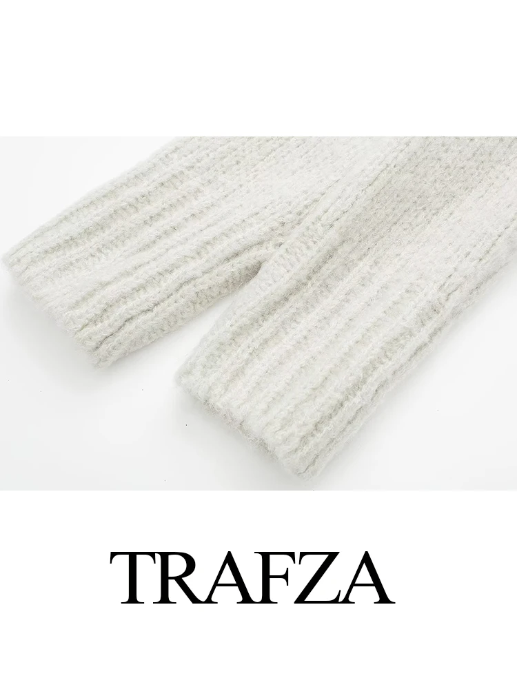 TRAFZA женская осенне-зимняя новая мода с v-образным вырезом из альпаки и шерсти