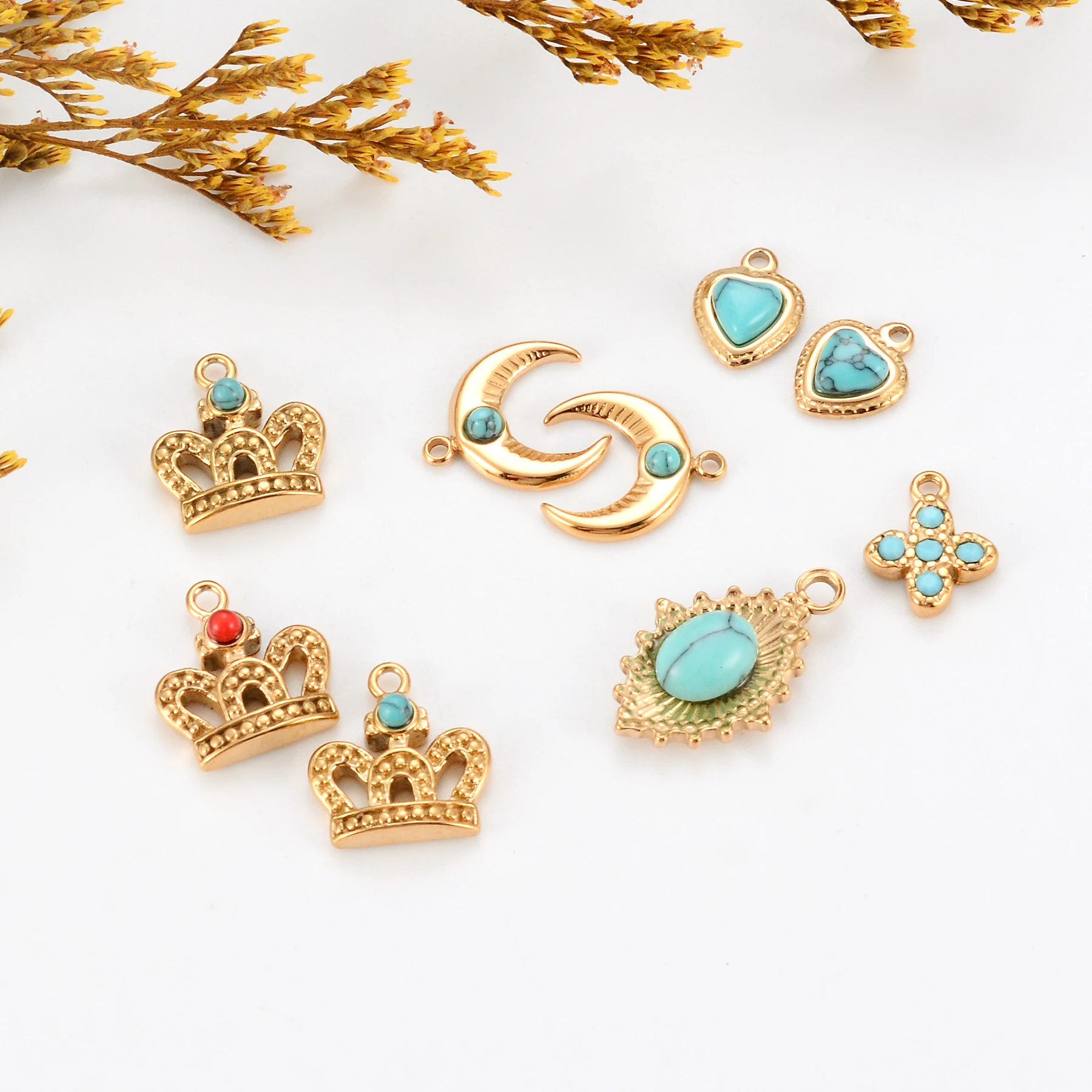 2 шт. кулон из нержавеющей стали в форме сердца и Луны