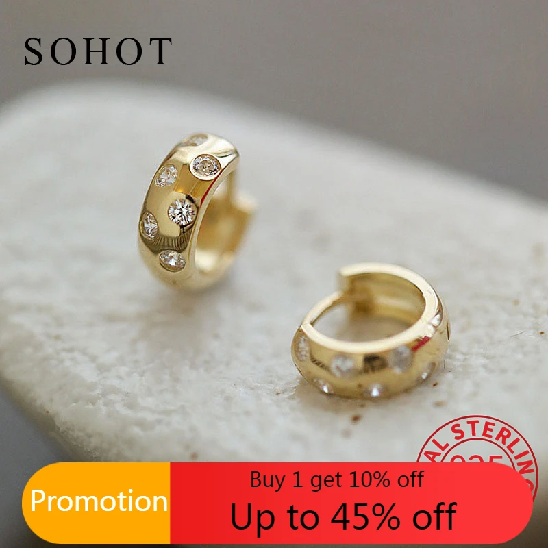 

Женские серьги-кольца из серебра 925 пробы, с фианитом