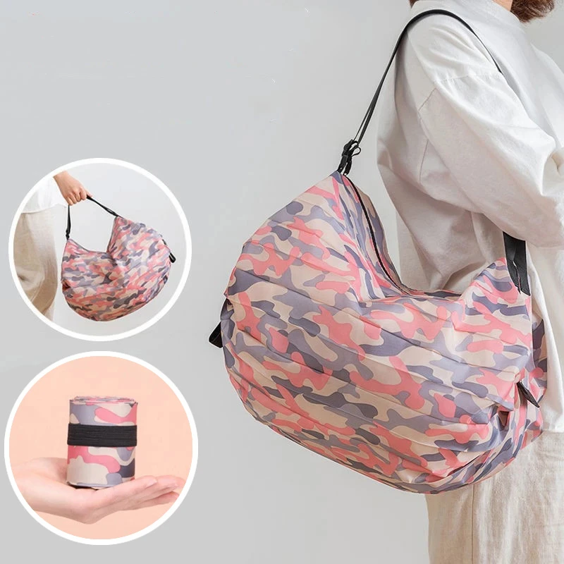 

New Portable Foldable Shopping Bag Large-capacity Storage Bag Reusable Environmental Protection Bag One Fashion Shoulder Handbag