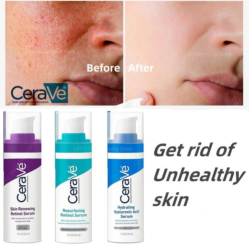 

Original 30ml CeraVe Resurfacing Retinol Serum Skin Renewing Serum Retinol Moisturizing Repairing Hyaluronic Acid Serum Make Up
