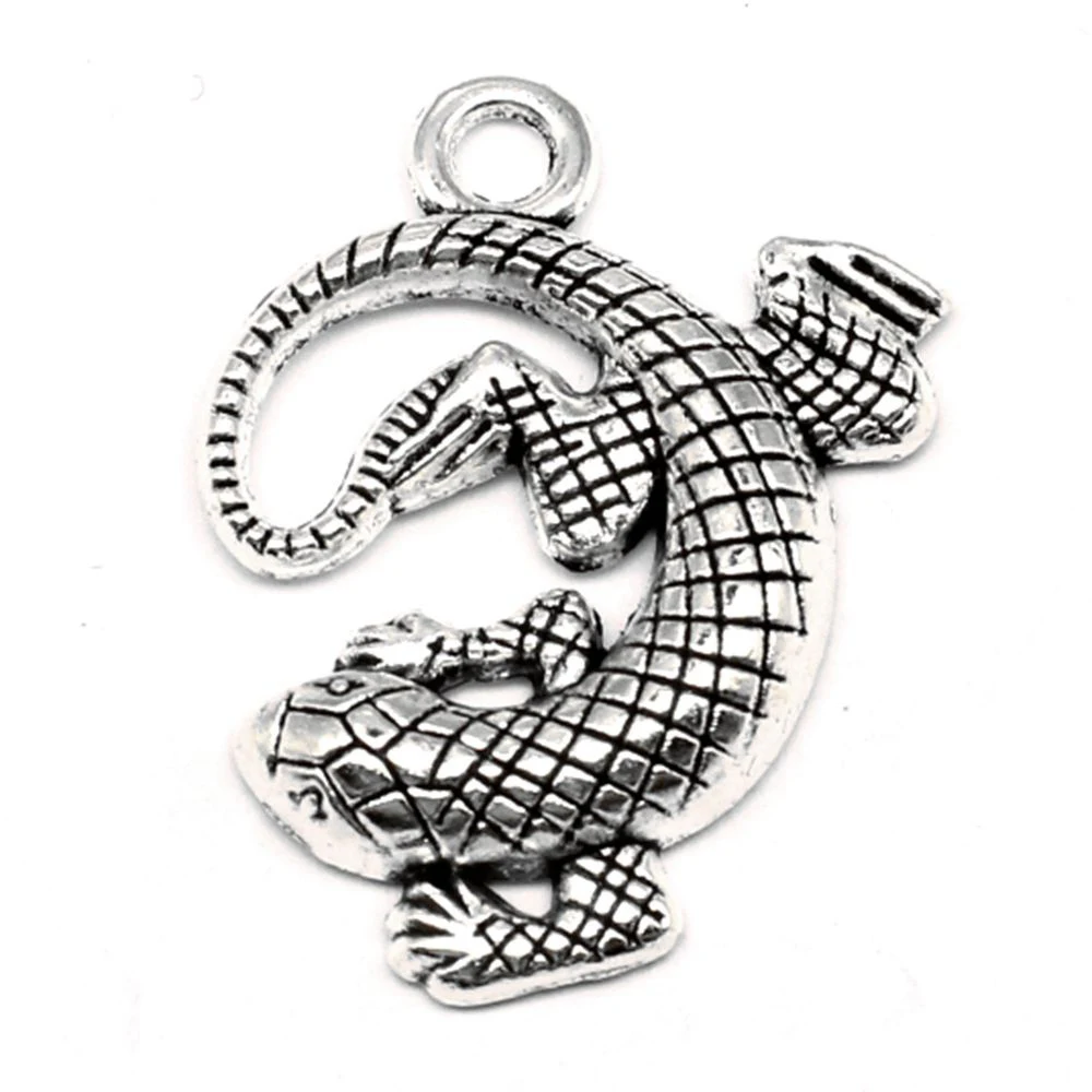 

40pcs Wholesale Jewelry Lots Lizards Charms Pendant Supplies For Jewelry Materials 30x25mm