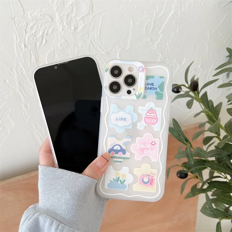 Корейский чехол для телефона с мультяшным принтом iPhone 13 12 11 Pro Max XS XR X 12pro 7 8 Plus