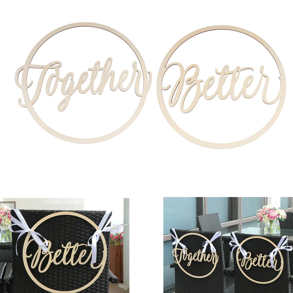 

Wedding Chair Signs Better Together Wedding Sign Better Together Chair Sign Better Together Bride Groom for Prom Chairs