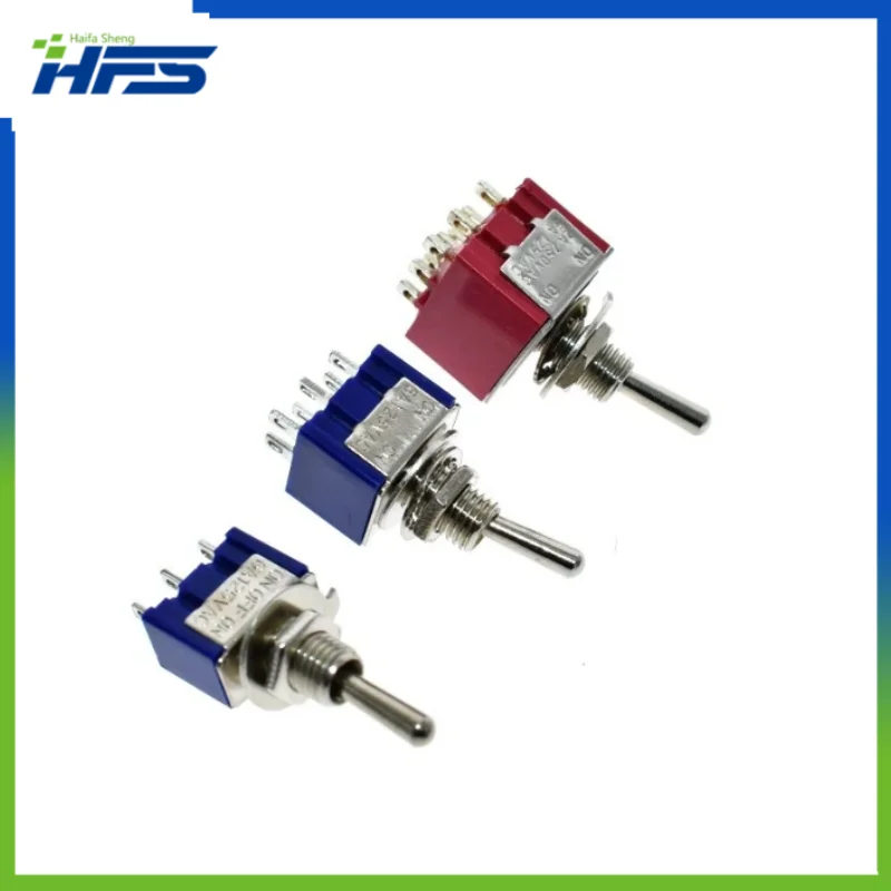 

On-Off-On Mini Latching Toggle Switch 3A 9 Pin 3 6 9 Position 6A Twins