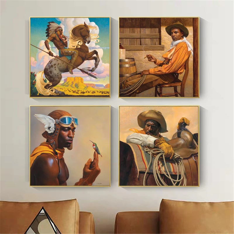 Новые американские этнические картины на холсте плакаты и принты современные