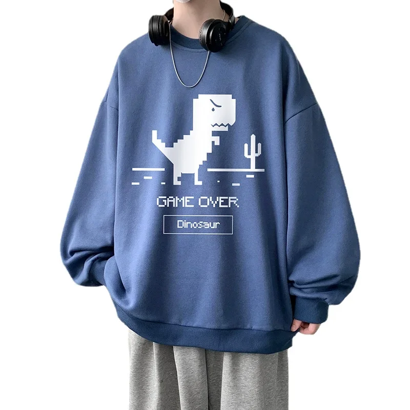 Толстовка мужская оверсайз с аниме принтом смешная повседневная кофта капюшоном